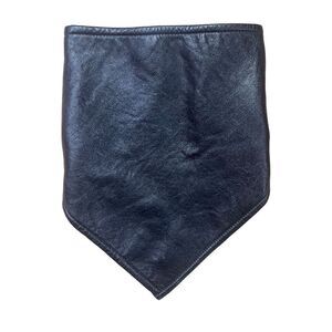 Wolftrax Colorado Leather Solid Black Fleece Lining Triangle Bikers Face Mask